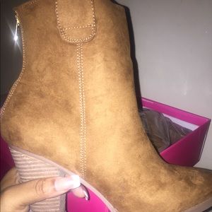 Tan booties